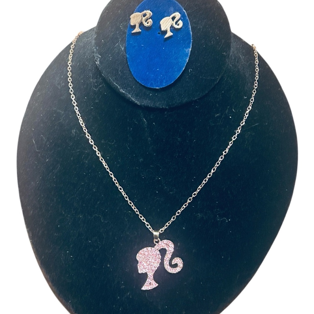 Barbie Necklace and Earring Set Light Amethyst NEW